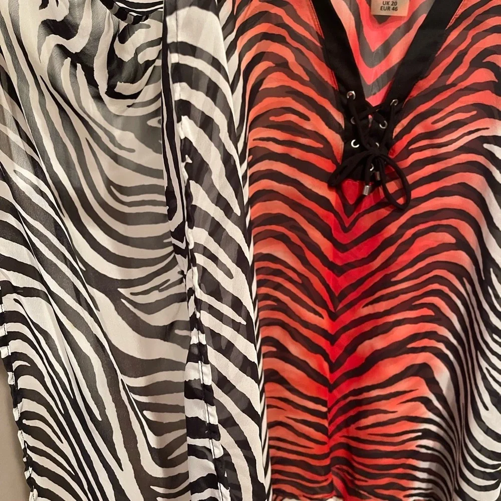 Swim by Chuck Handy Women’s Cover Up Zebra Patterned 18 - Picture 2 of 4